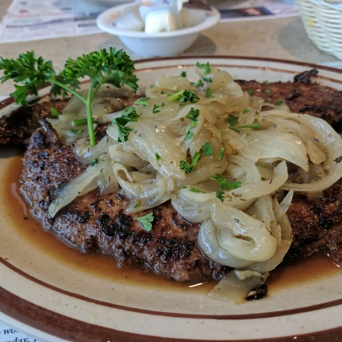 Grilled Beef Liver & Onions