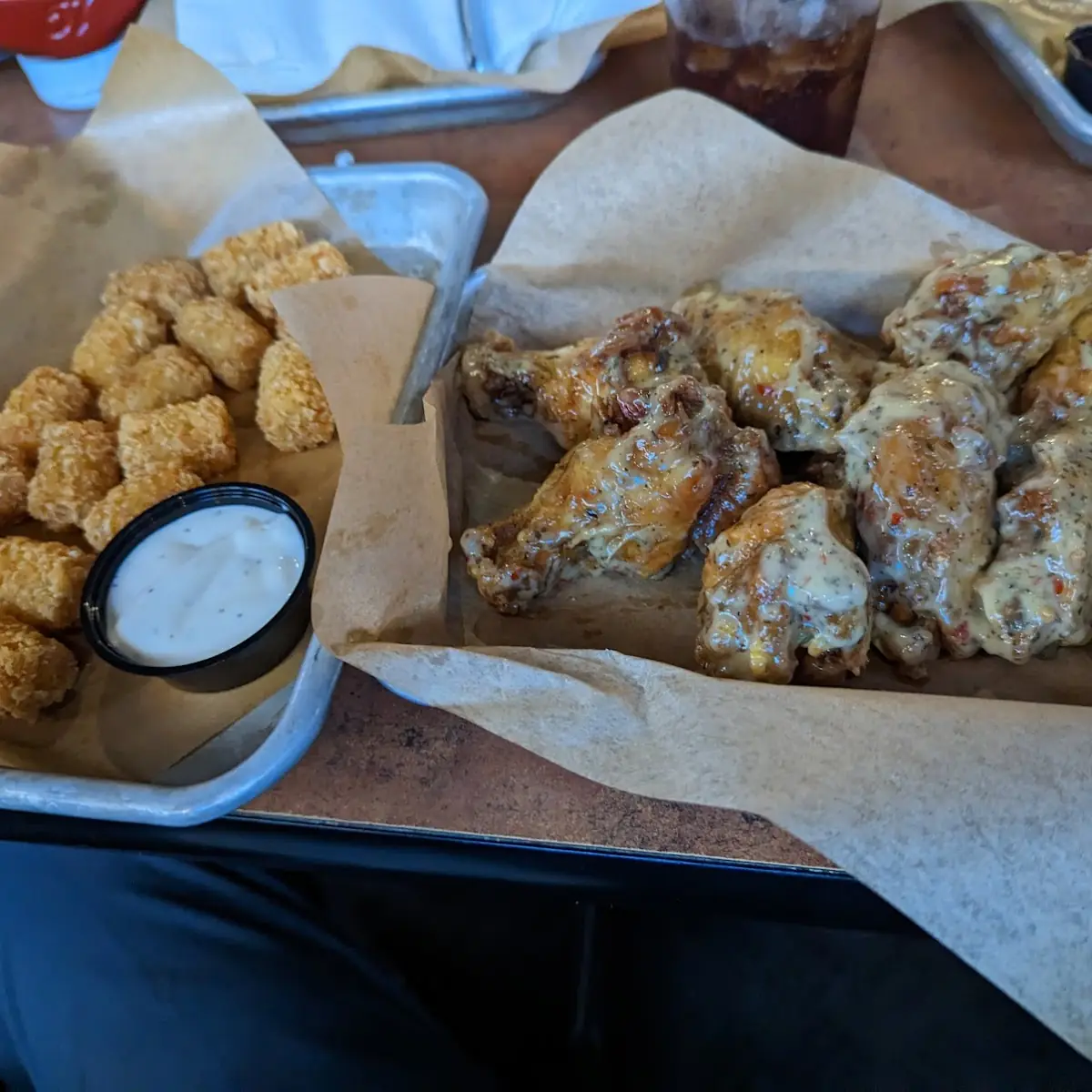 Wings Garlic Parm with Tots