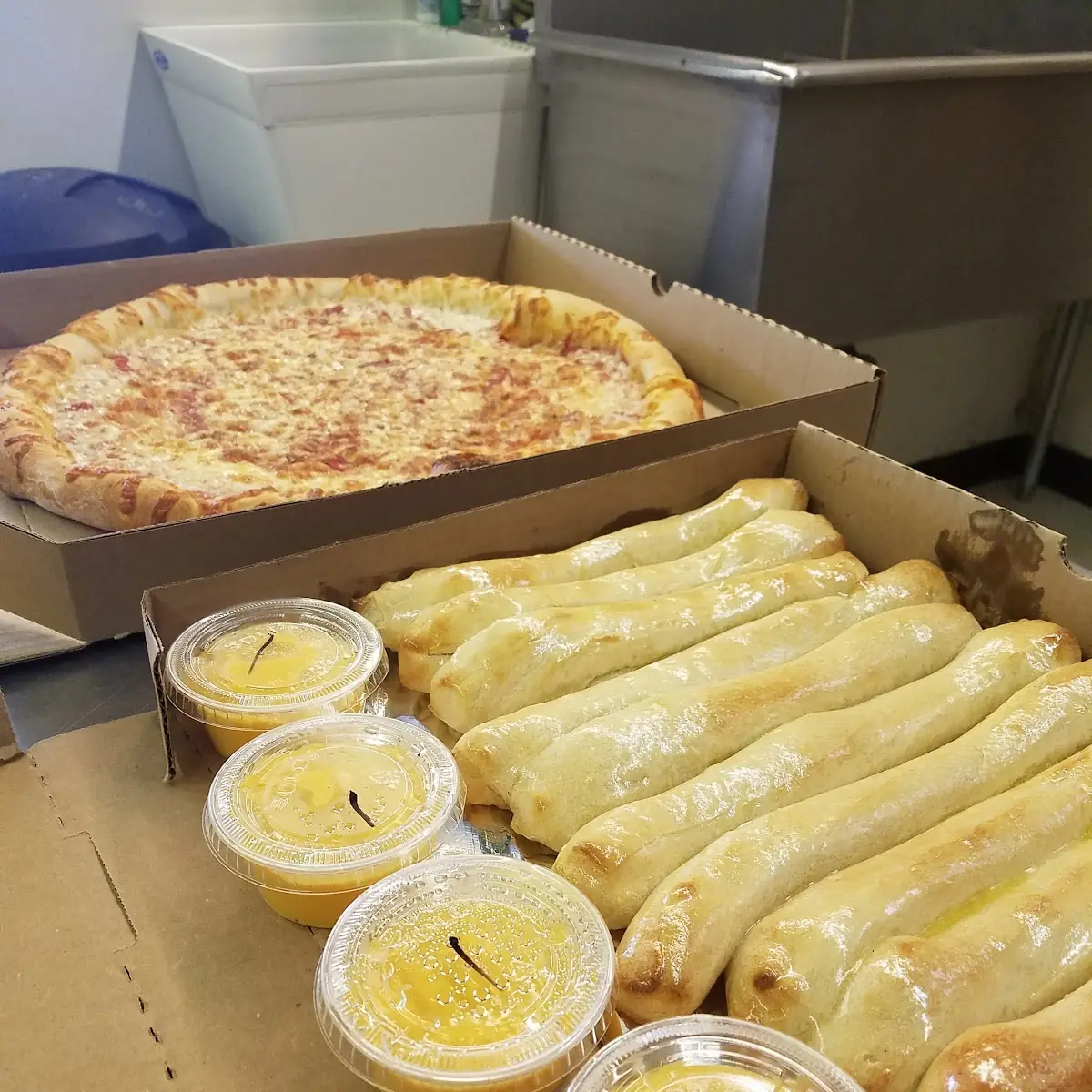 Cheese Pizza and Regular Breadsticks