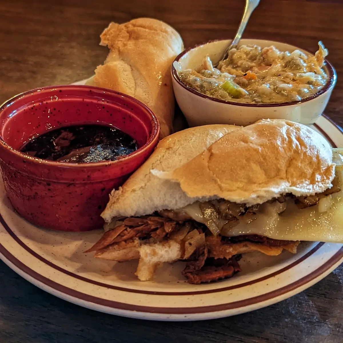 French Dip with Chicken Wild Rice Soup
