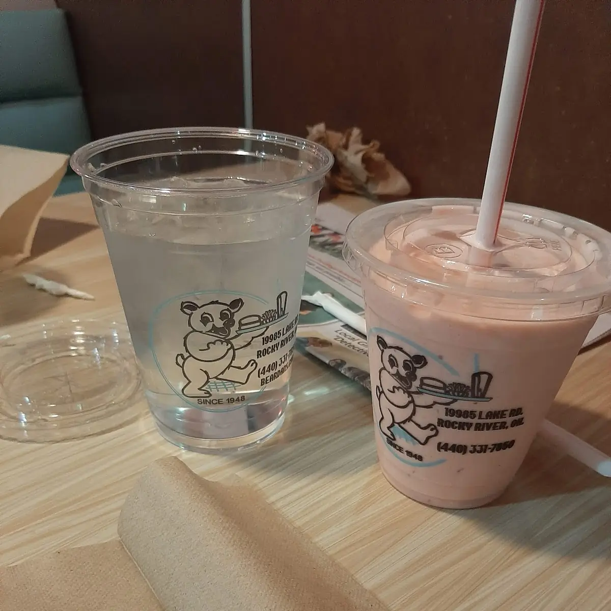 Water and Strawberry Milkshake