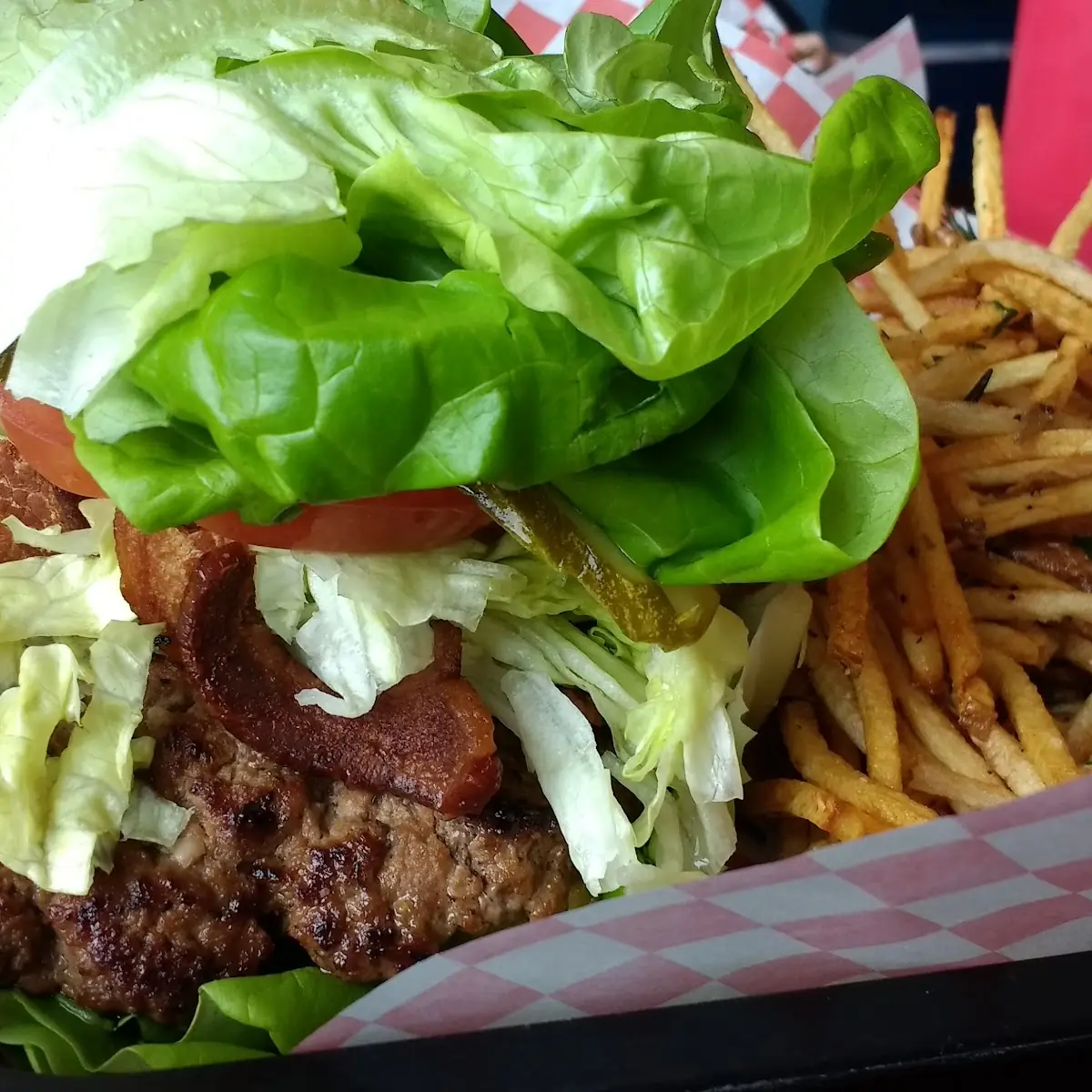 Burger in a Lettuce Wrap
