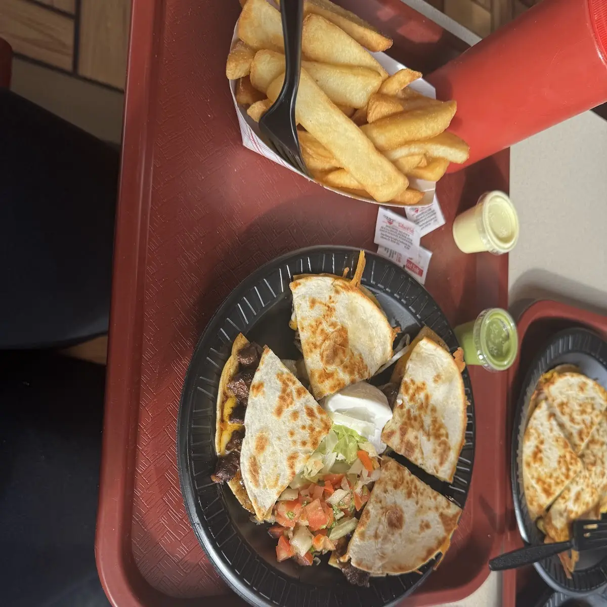 Steak Quesadilla and Fries