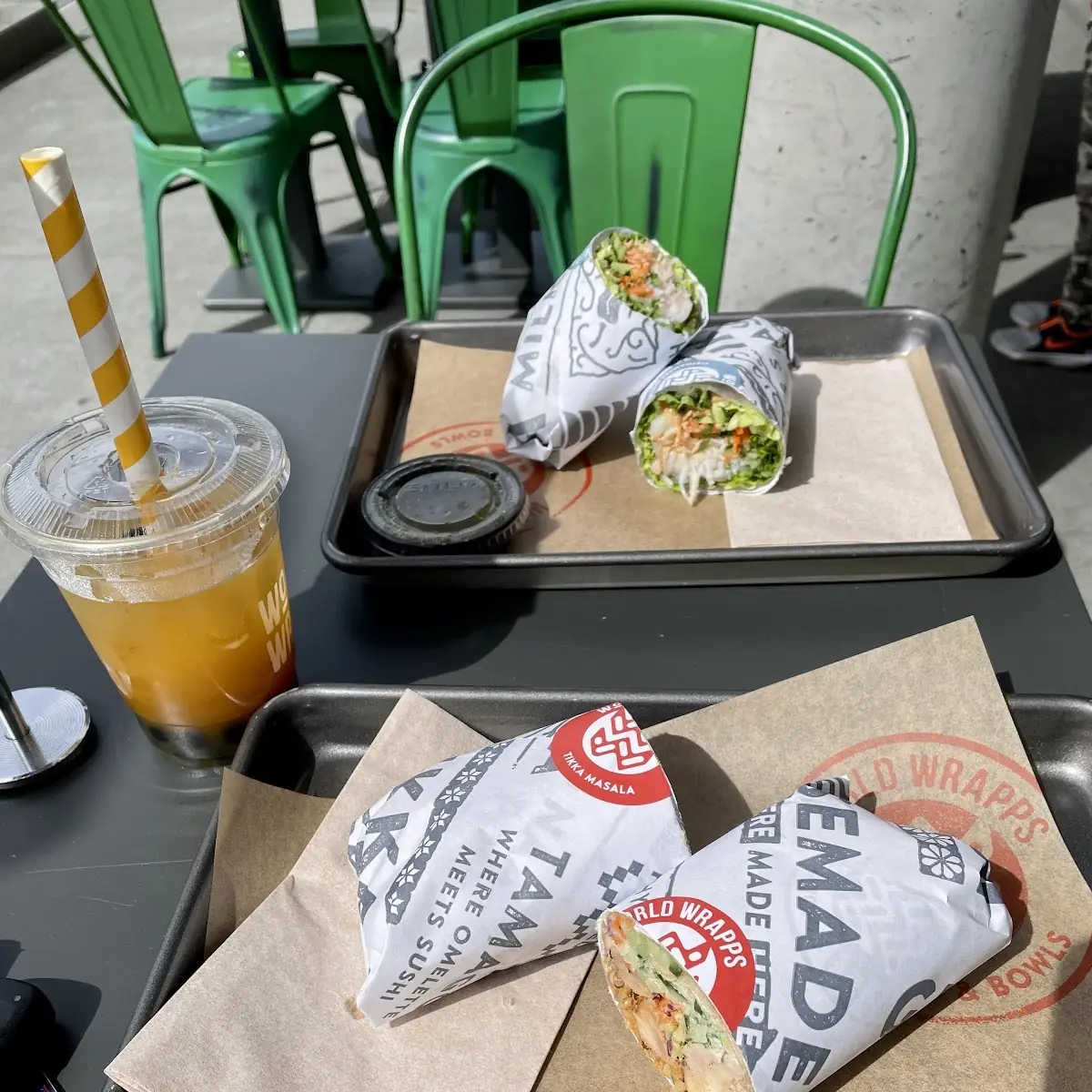Mango Boba Tea and Wraps