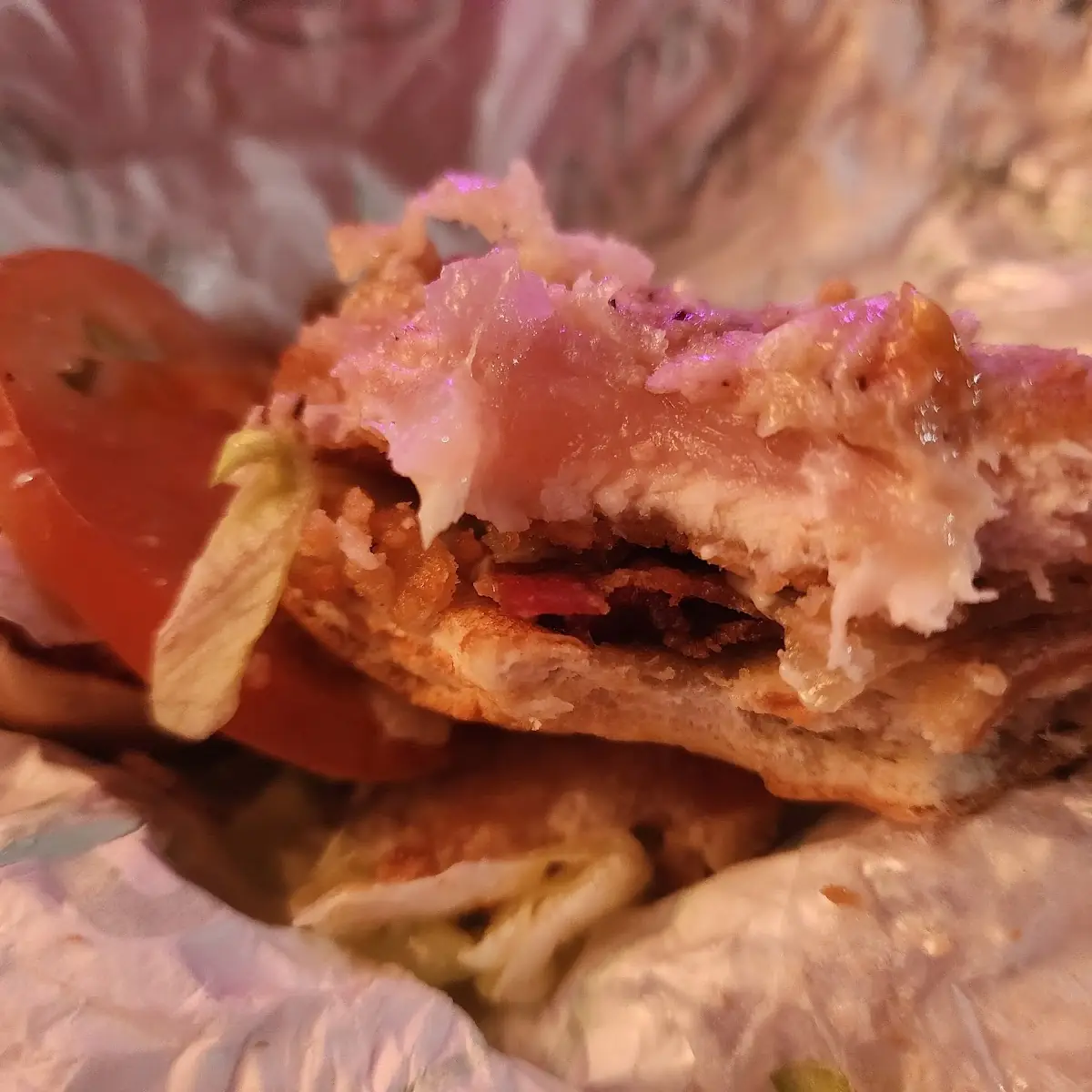 Raw Chicken Bacon Swiss Sandwich