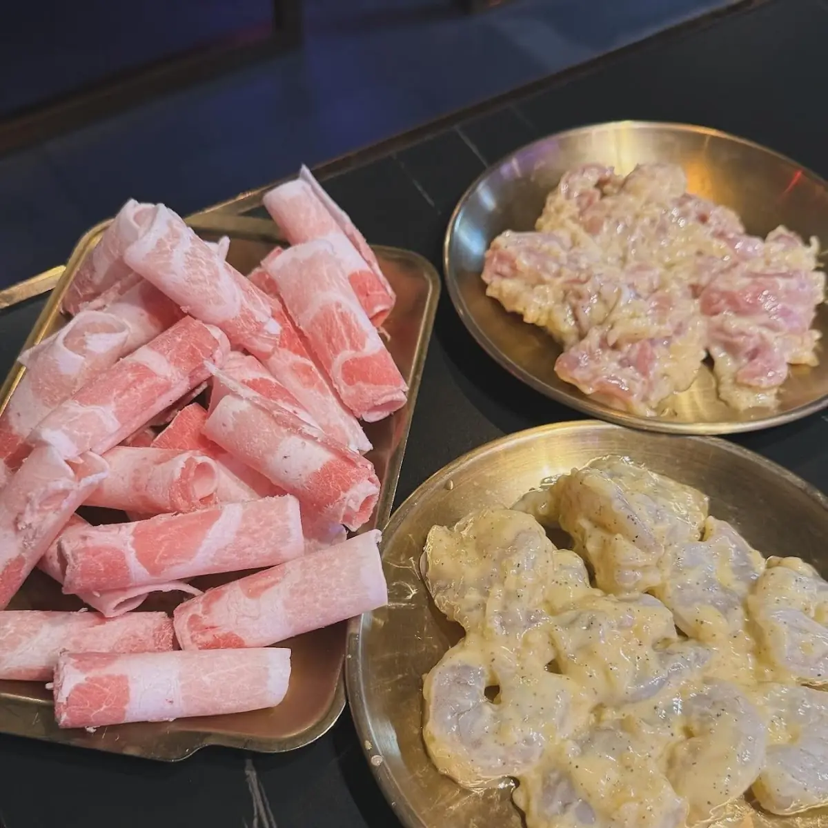 Garlic Shrimp Pork Slices and Marinated Chicken Wings