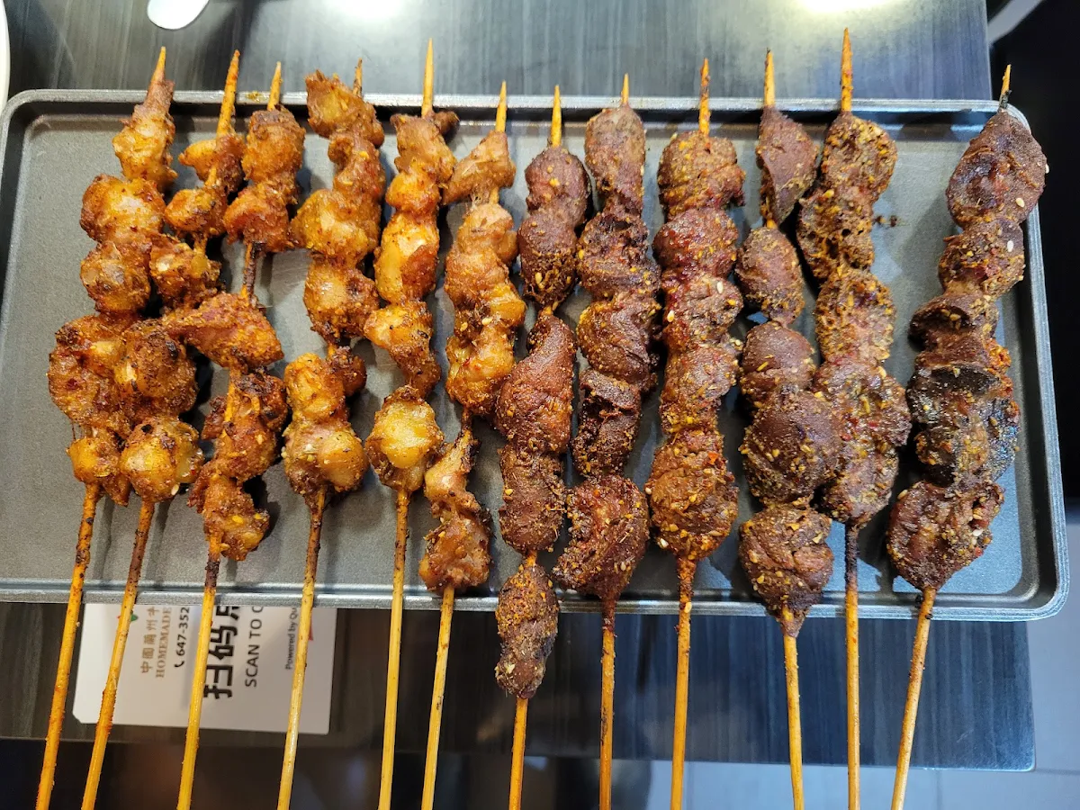 Skewers Beef and Chicken, Homemade Ramen
