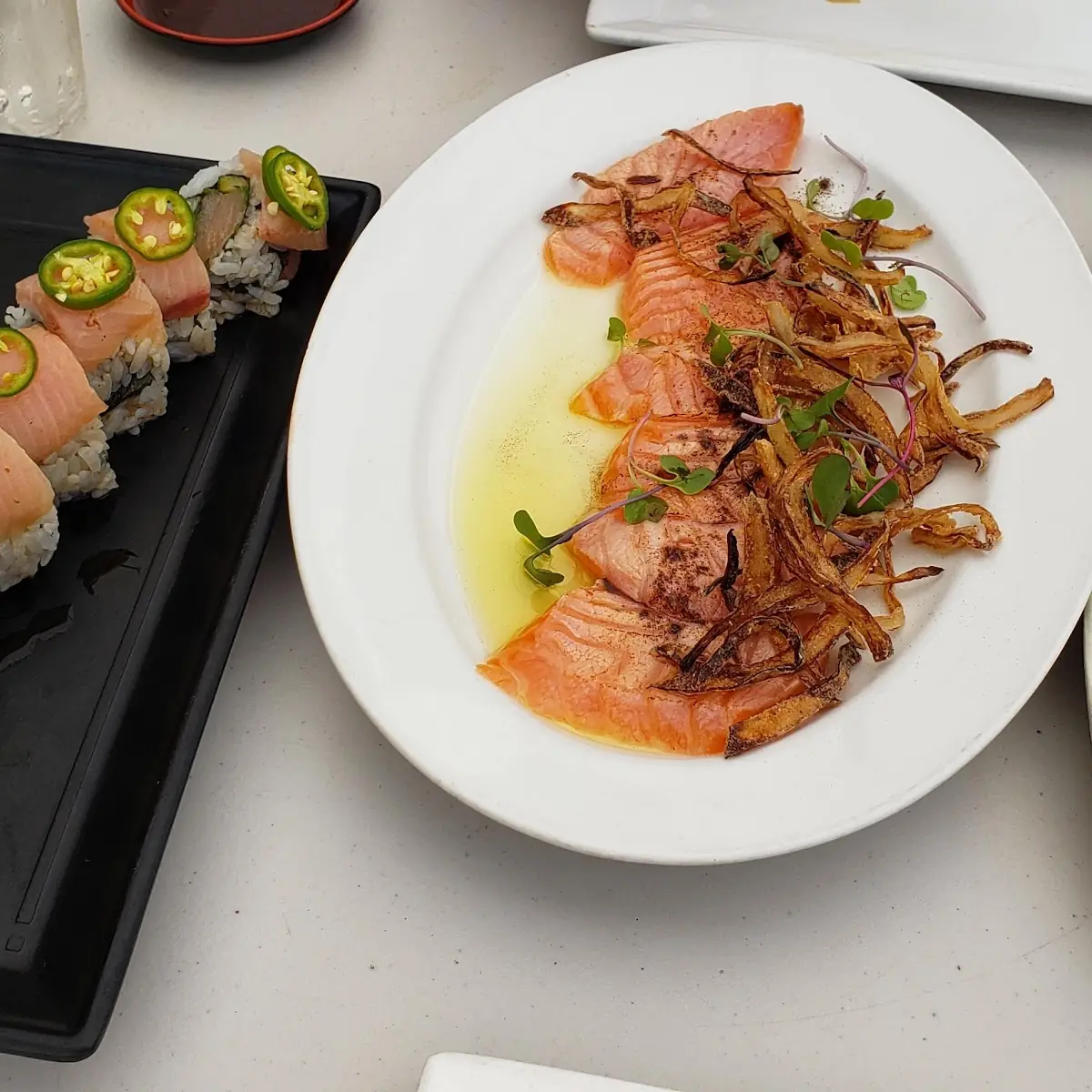 Truffle Salmon Sashimi Yellowtail Cilantro Roll