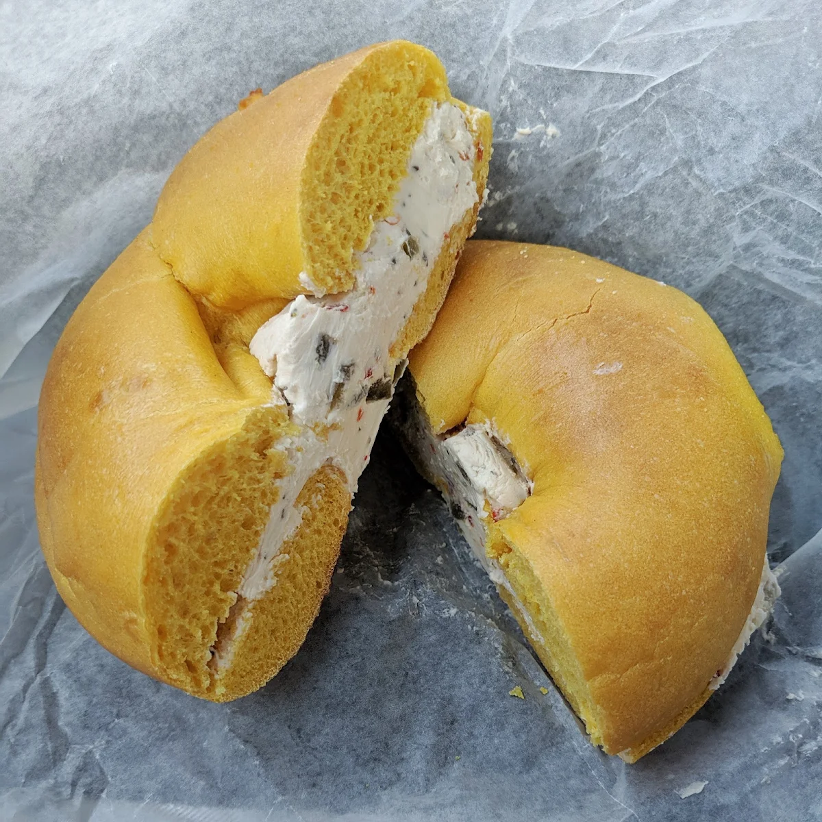 Egg Bagel with Jalepeño Cream Cheese