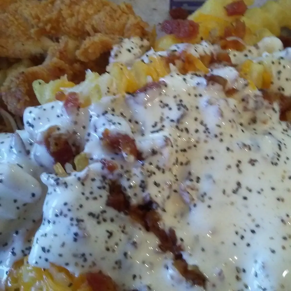 Bacon Cheese Fries with Ranch Dressing