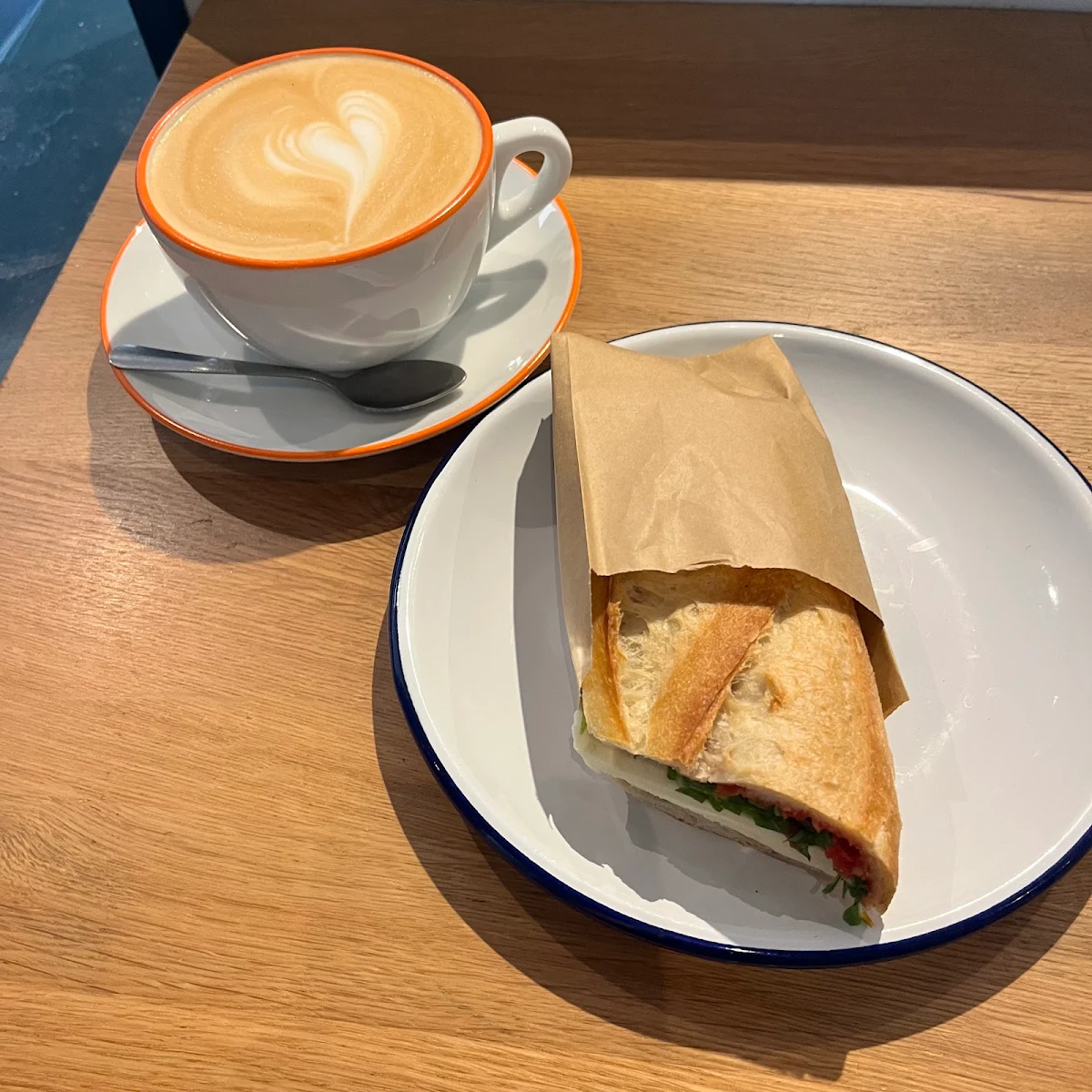 Latte and Mozzarella Sandwich
