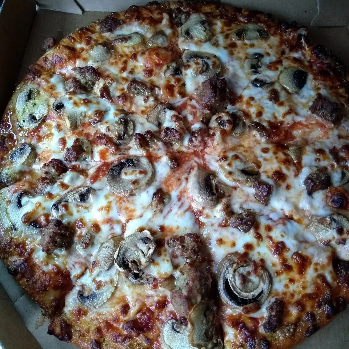 Mushroom and Italian Sausage Pizza