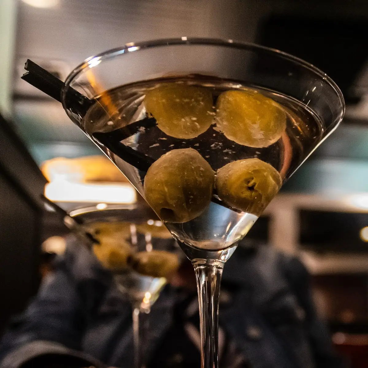 Dirty Martini with Blue Cheese Olives