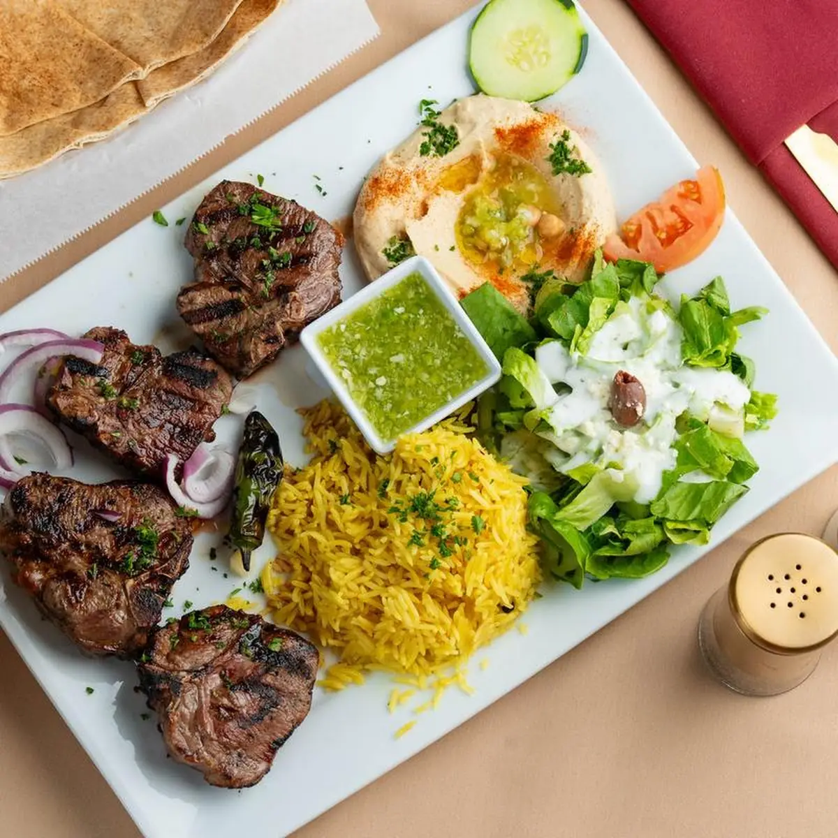 Jumbo Shrimp Kebab Plate (8 Pcs.)