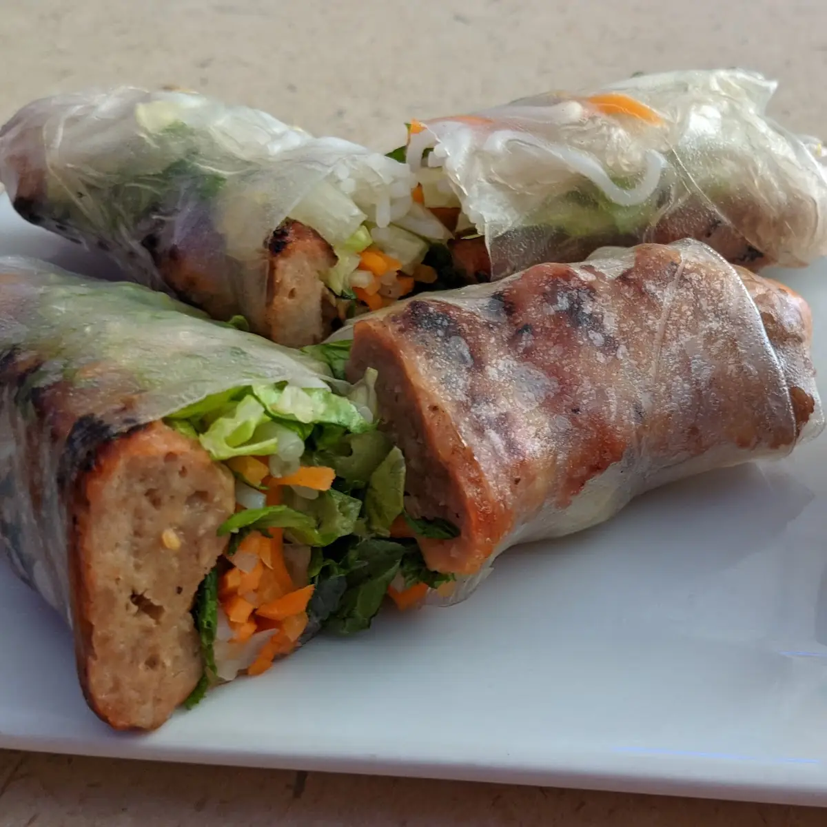 Grilled Sausage Summer Roll