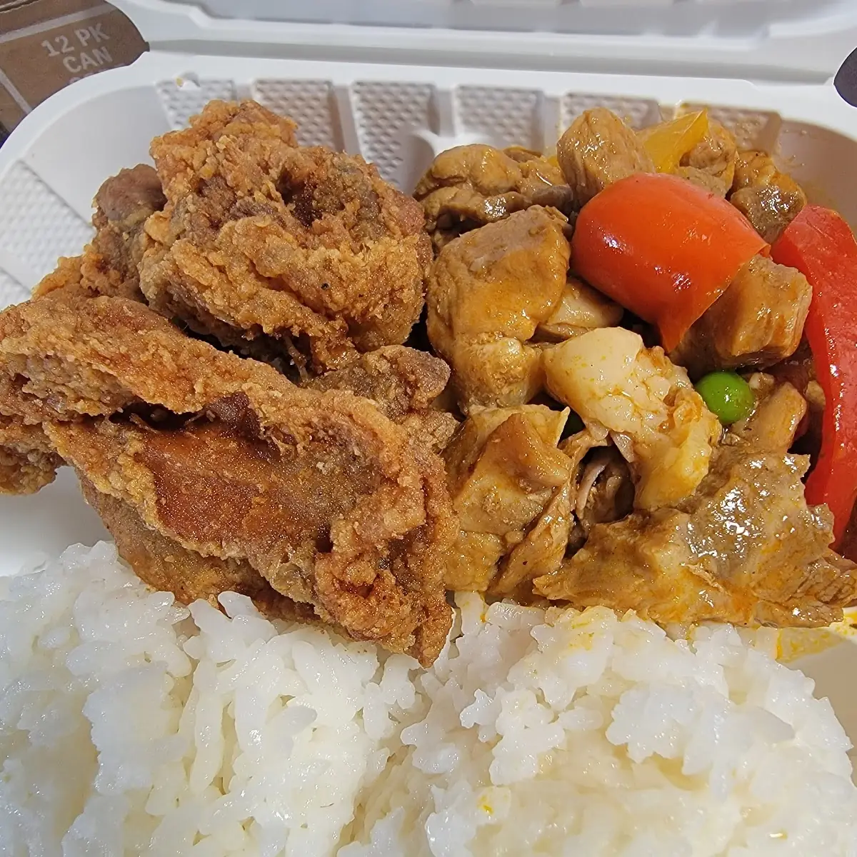 Pork Peas and Pimentos & Fried Chicken
