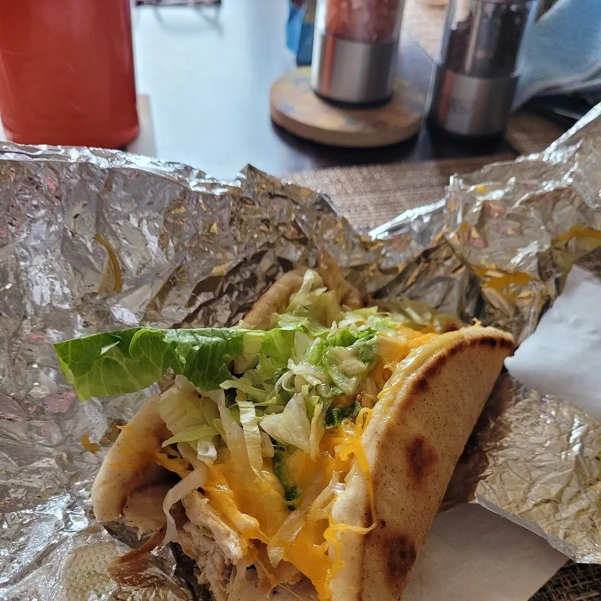 Chicken Gyro with Honey Mustard and Cheddar Cheese