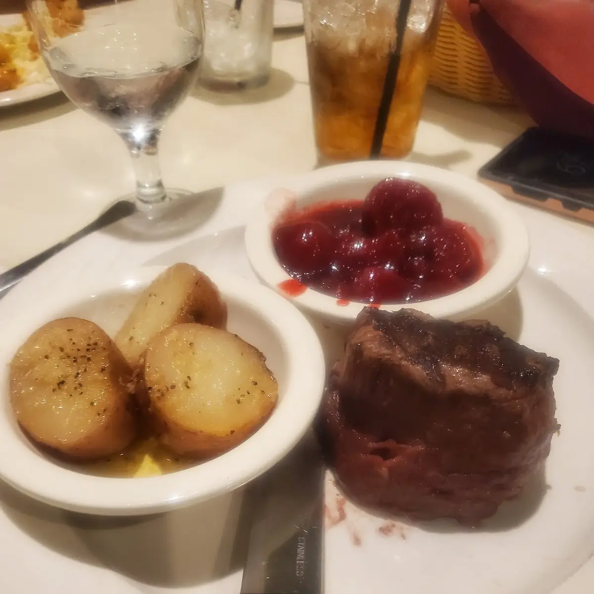 Filet Mignon with Roasted Potatoes and Cinnamon Red Beets