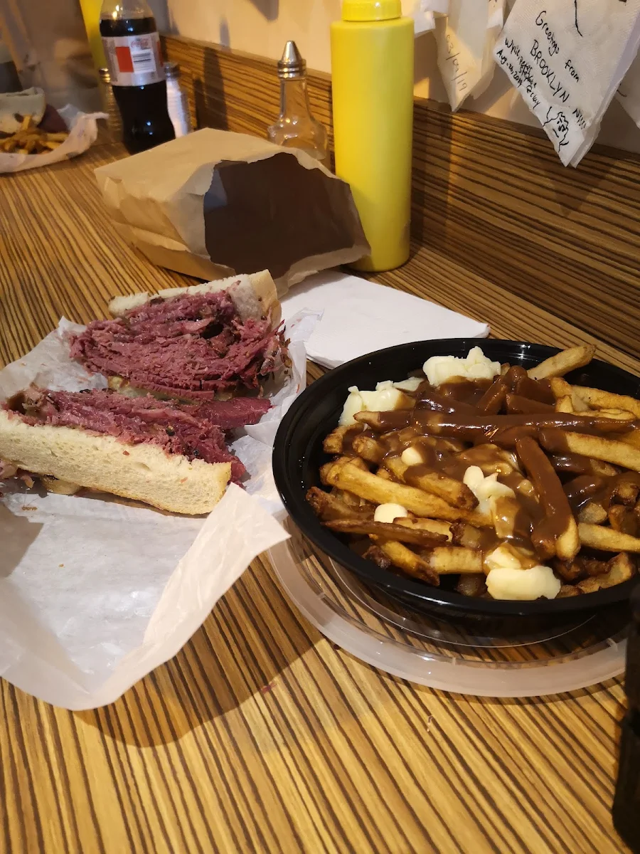 Smoked Meat Sandwich and Poutine