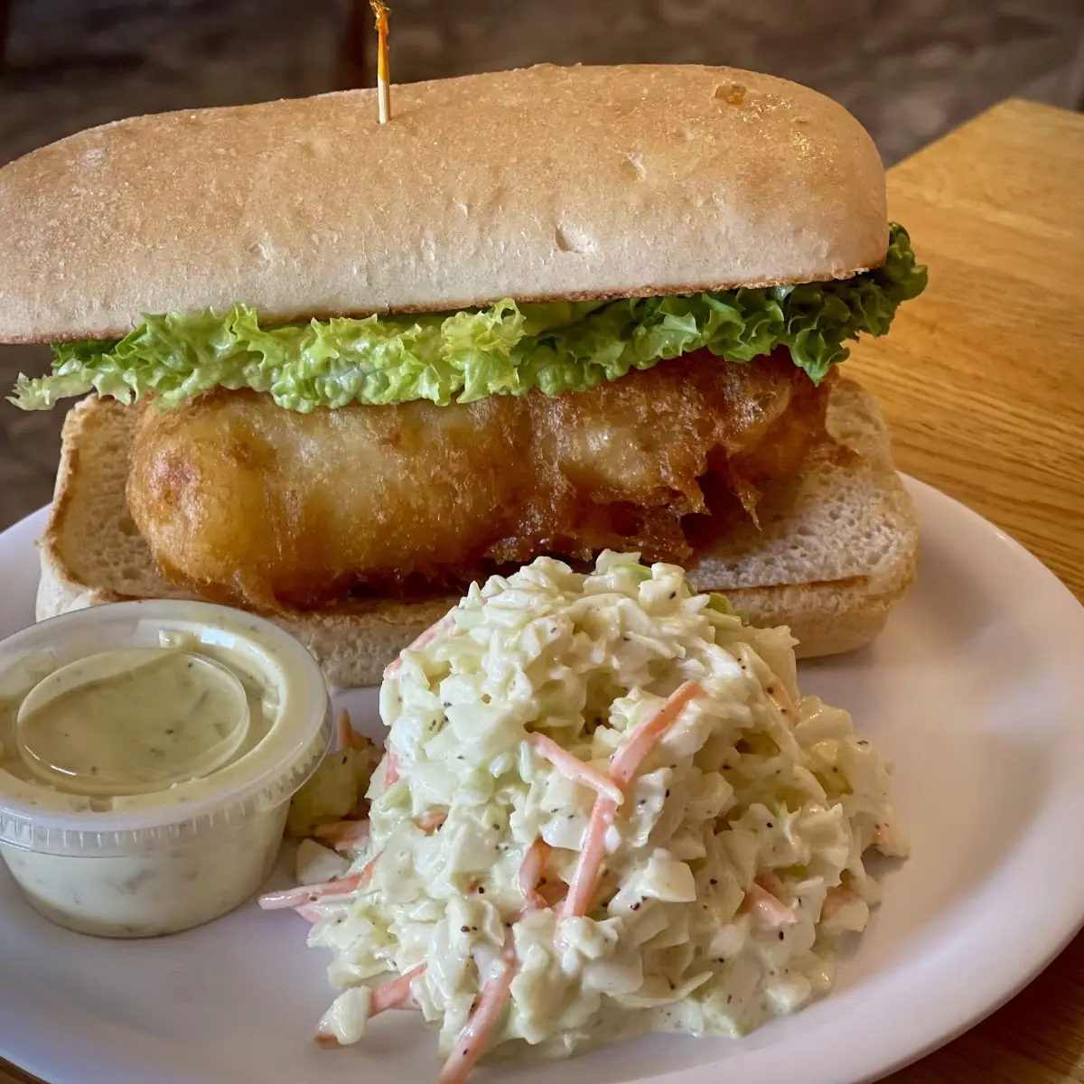 Cod Sandwich and House Slaw