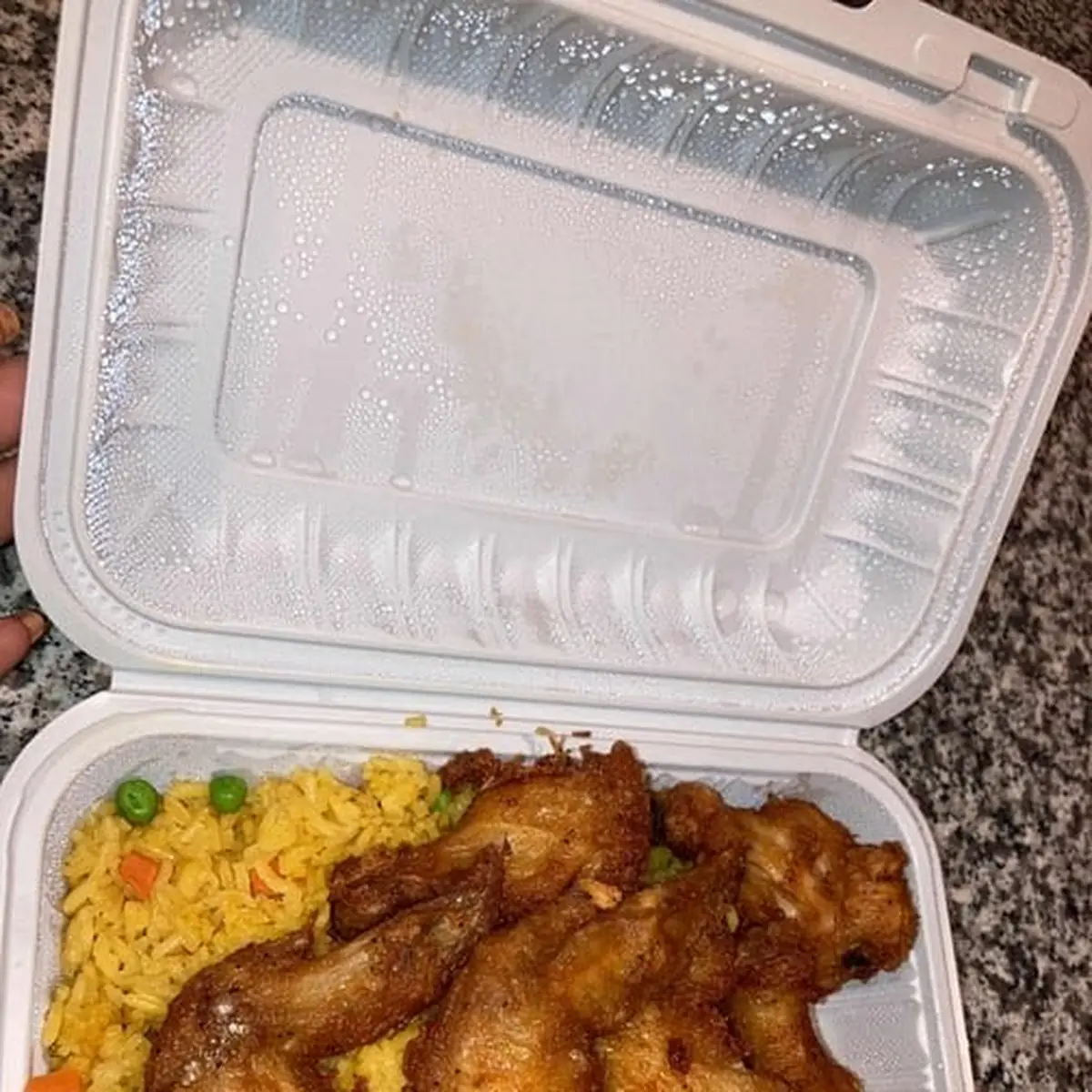 Fried Chicken Wings with Rice