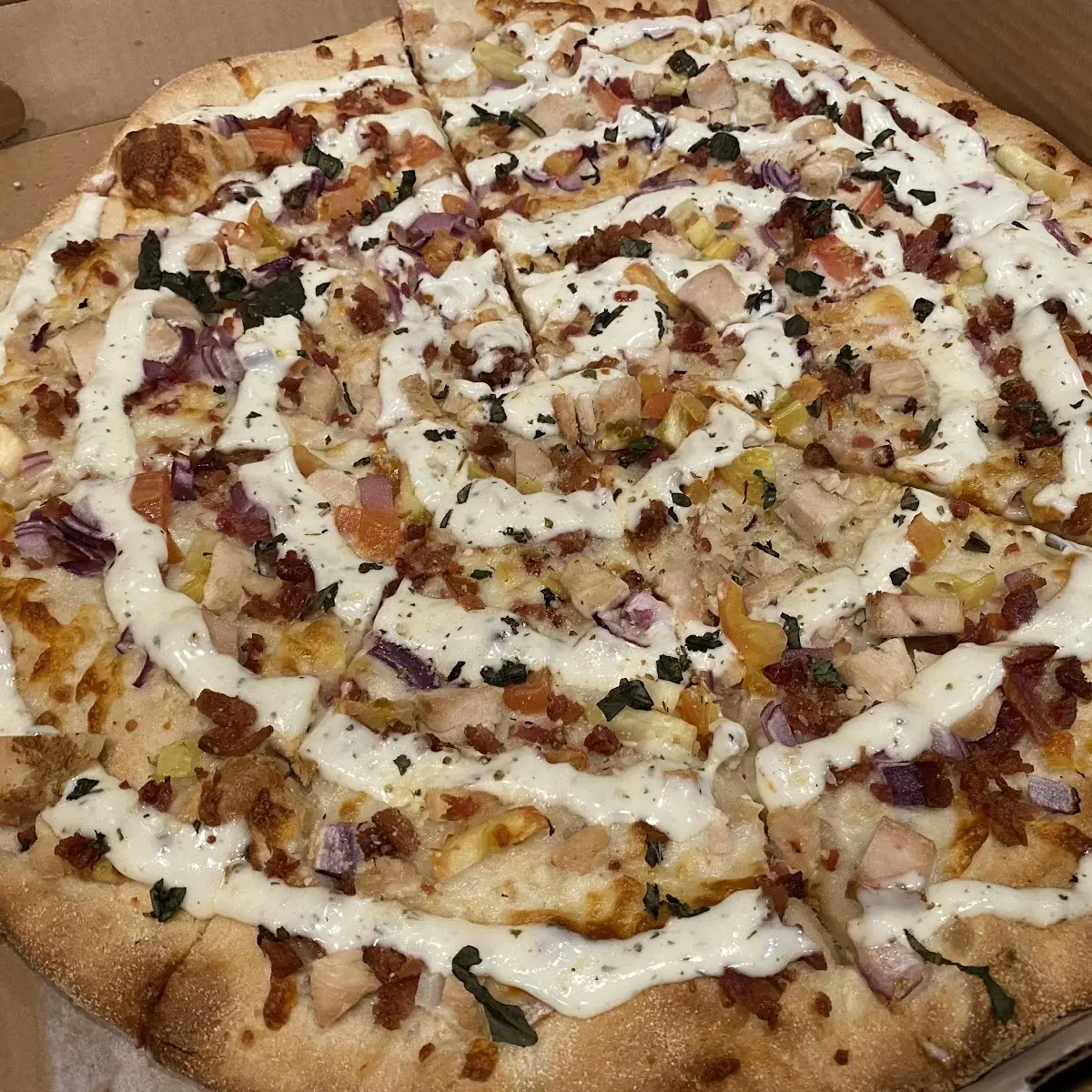 Chicken Bacon Ranch Pizza