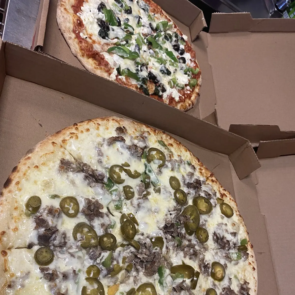 Cheesesteak Pizza with Jalapenos