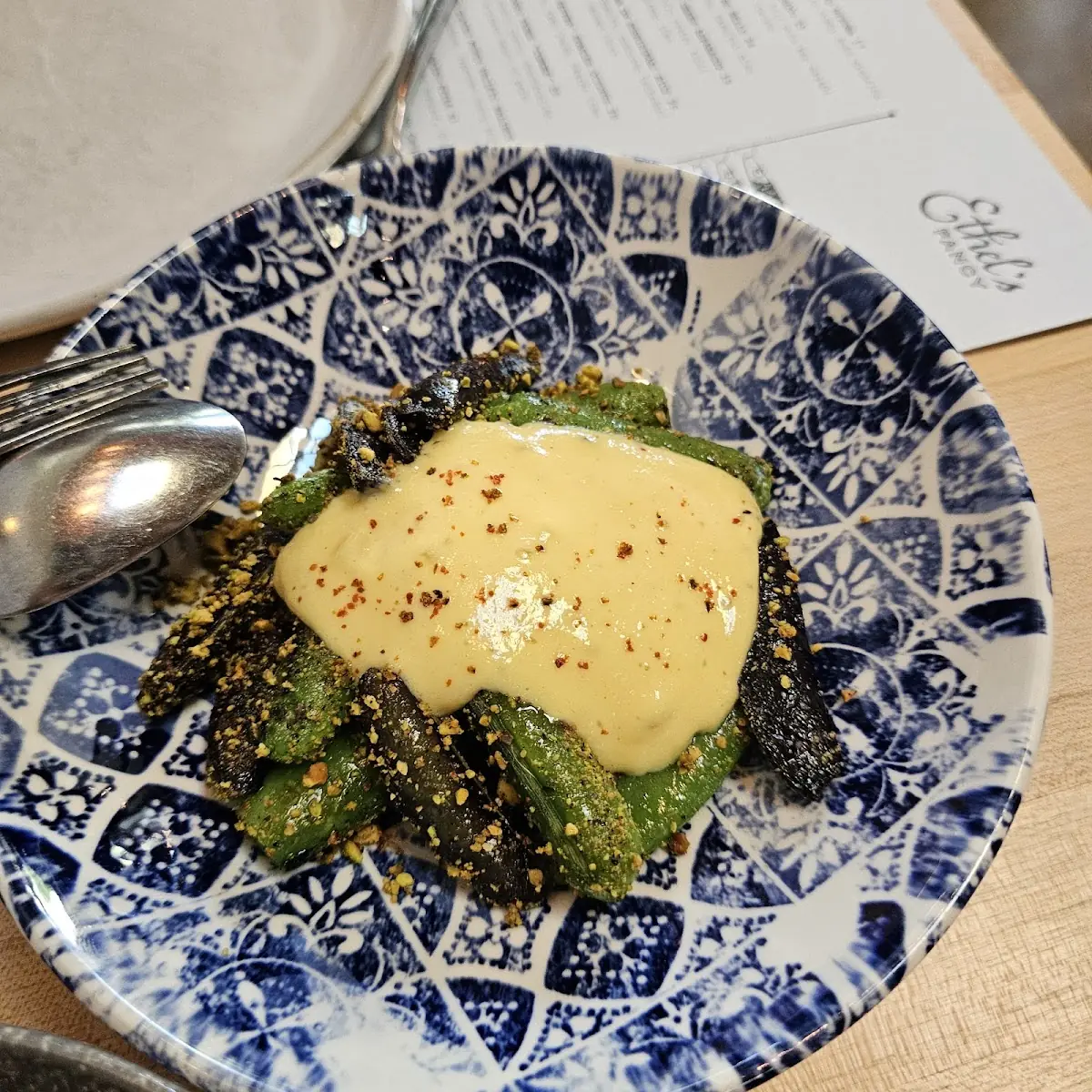 Charred Snap Peas with Sauce