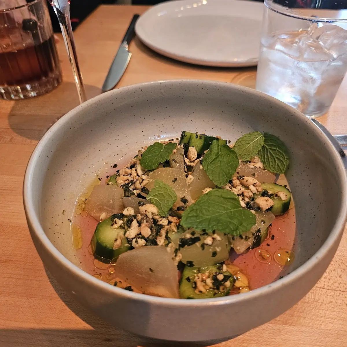 Cucumber and Poached Pear Salad