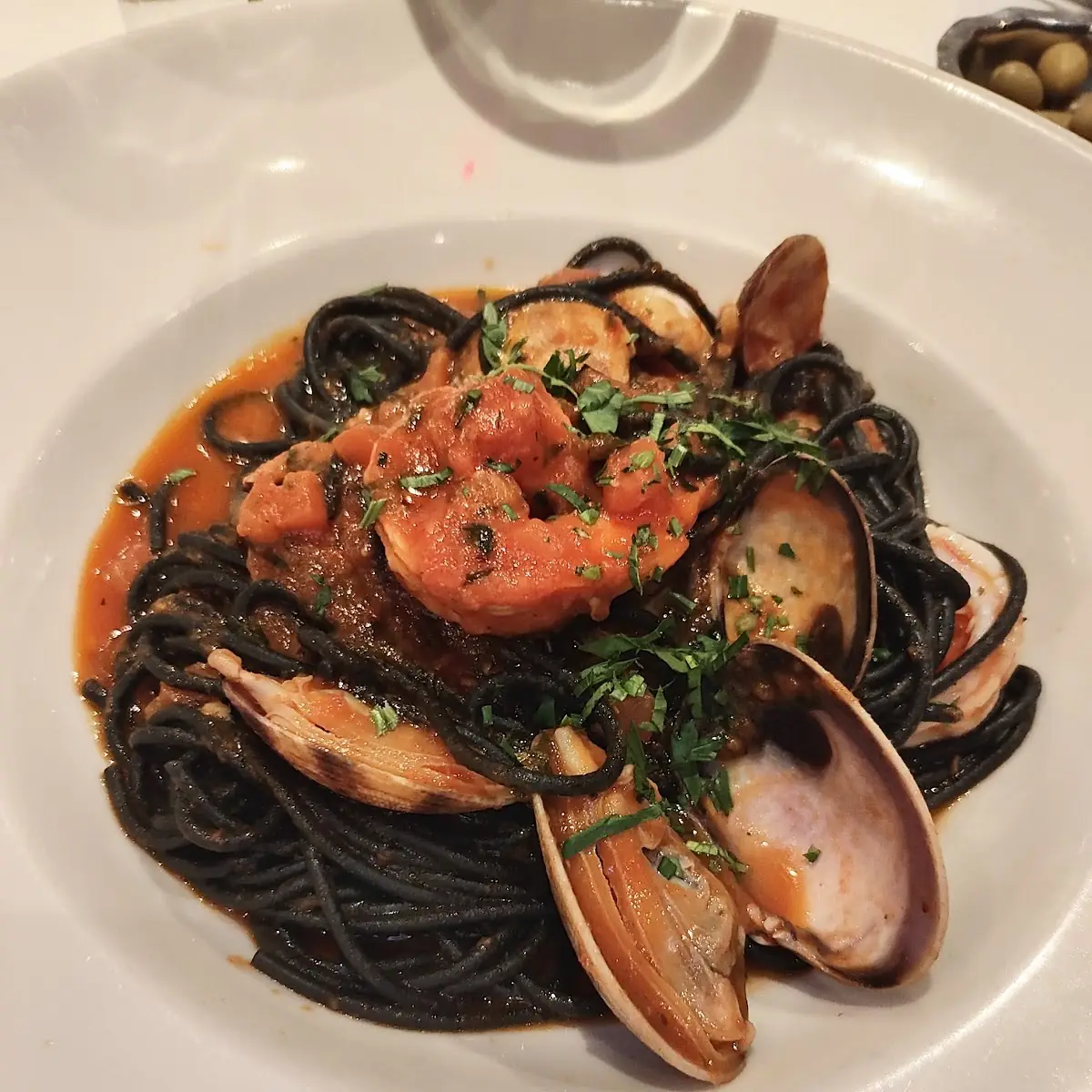 Squid Ink Spaghetti Con Frutti Di Mare