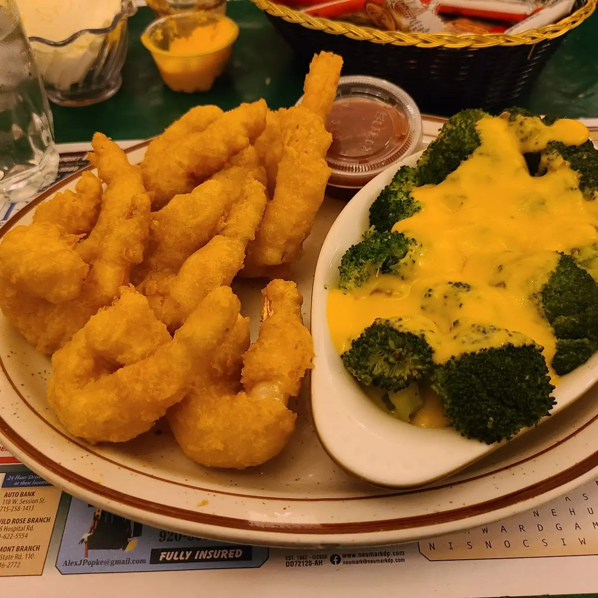 Hand Battered Shrimp with Broccoli