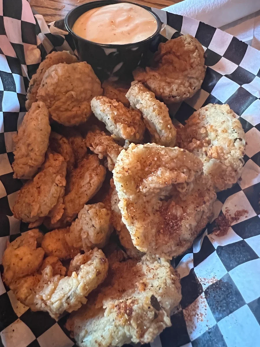 Fried Pickles with Garlic Peppercorn for Dipping