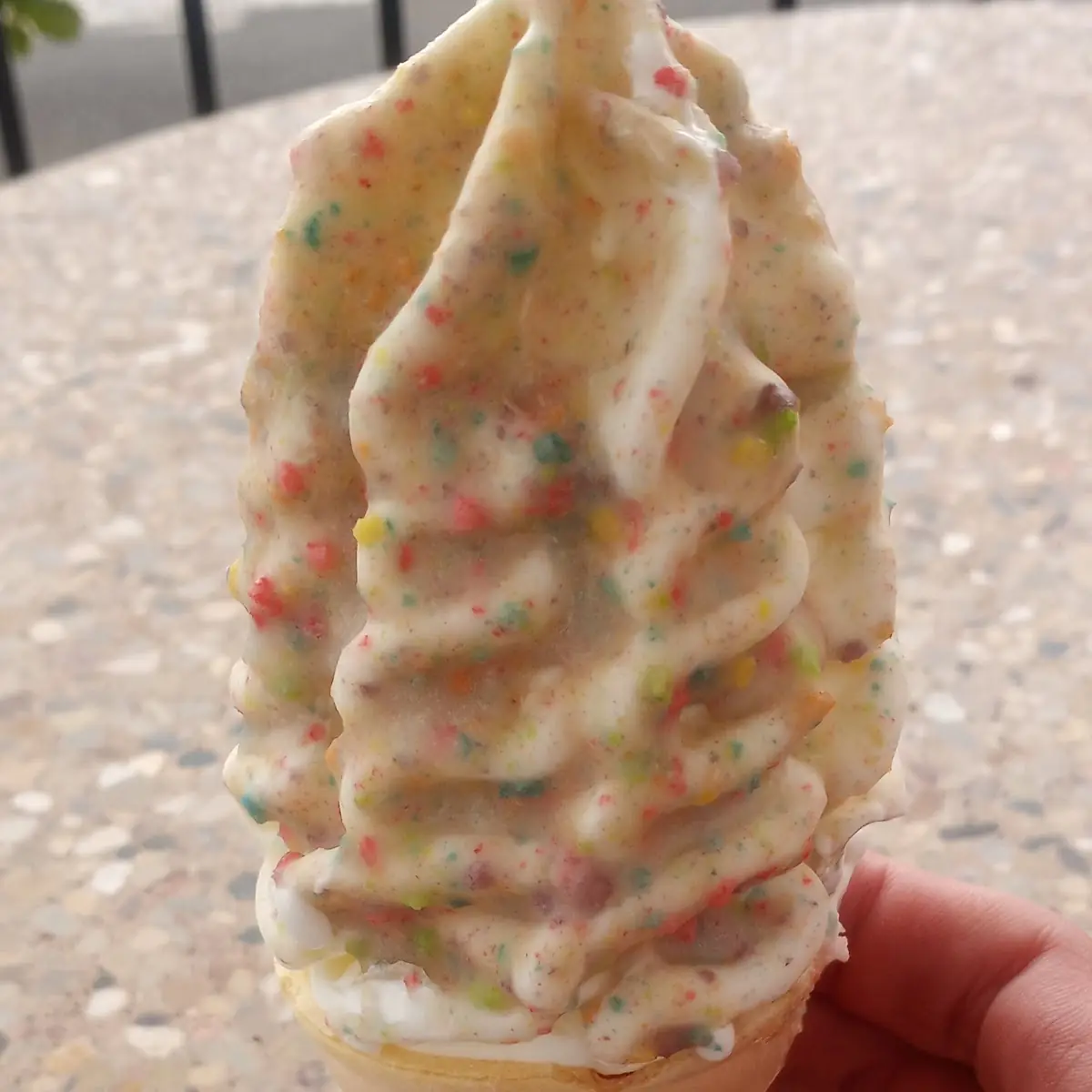 Fruity Pebbles Ice Cream Cone
