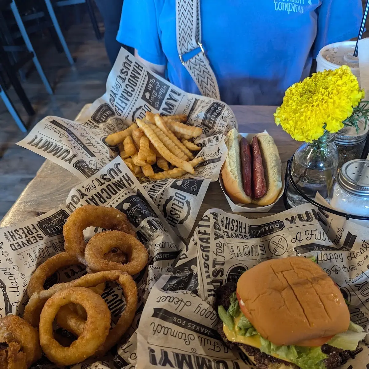 Original Burger and Onion Rings