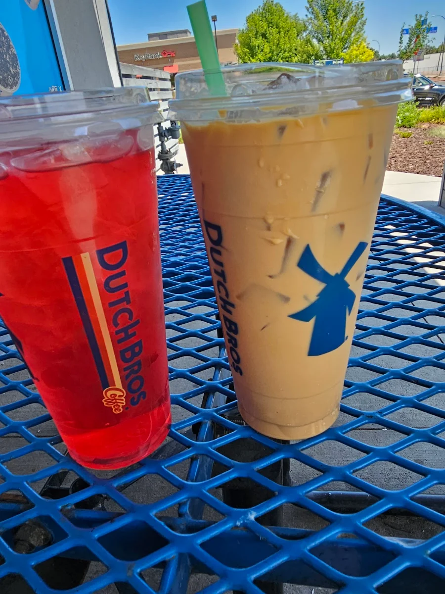 Pomegranate Tea and Iced Americano