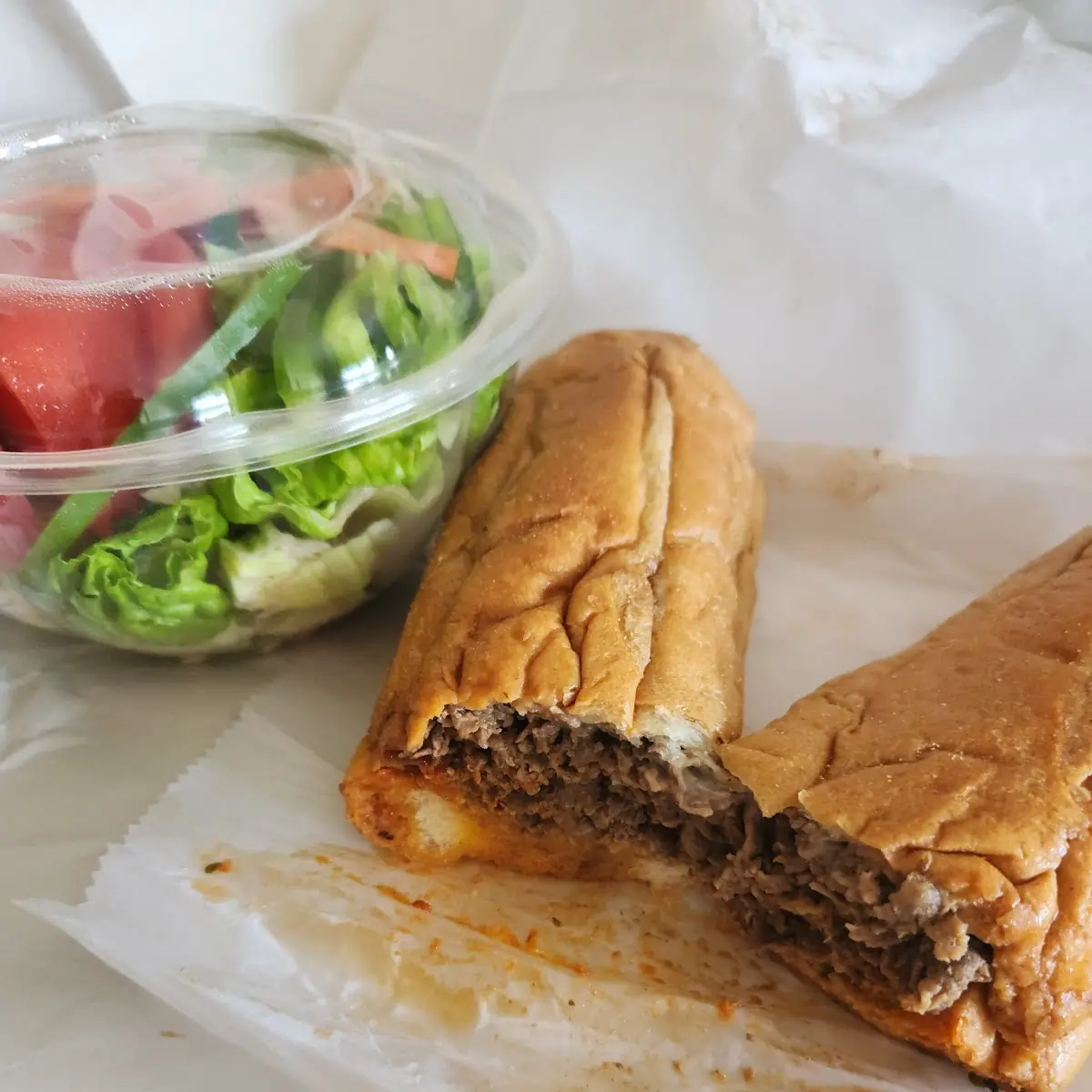 Side Salad & Pizza Steak
