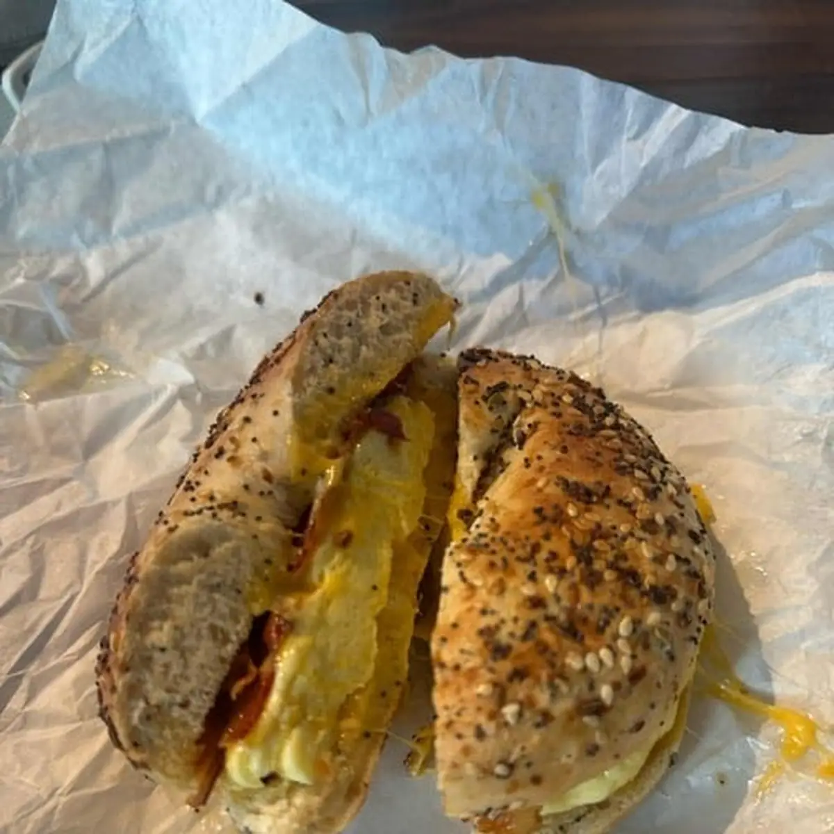 Bacon Egg and Cheese Everything Bagel