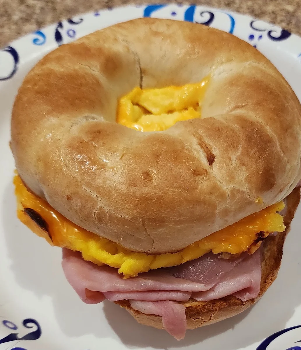 Ham Egg and Cheese Bagel