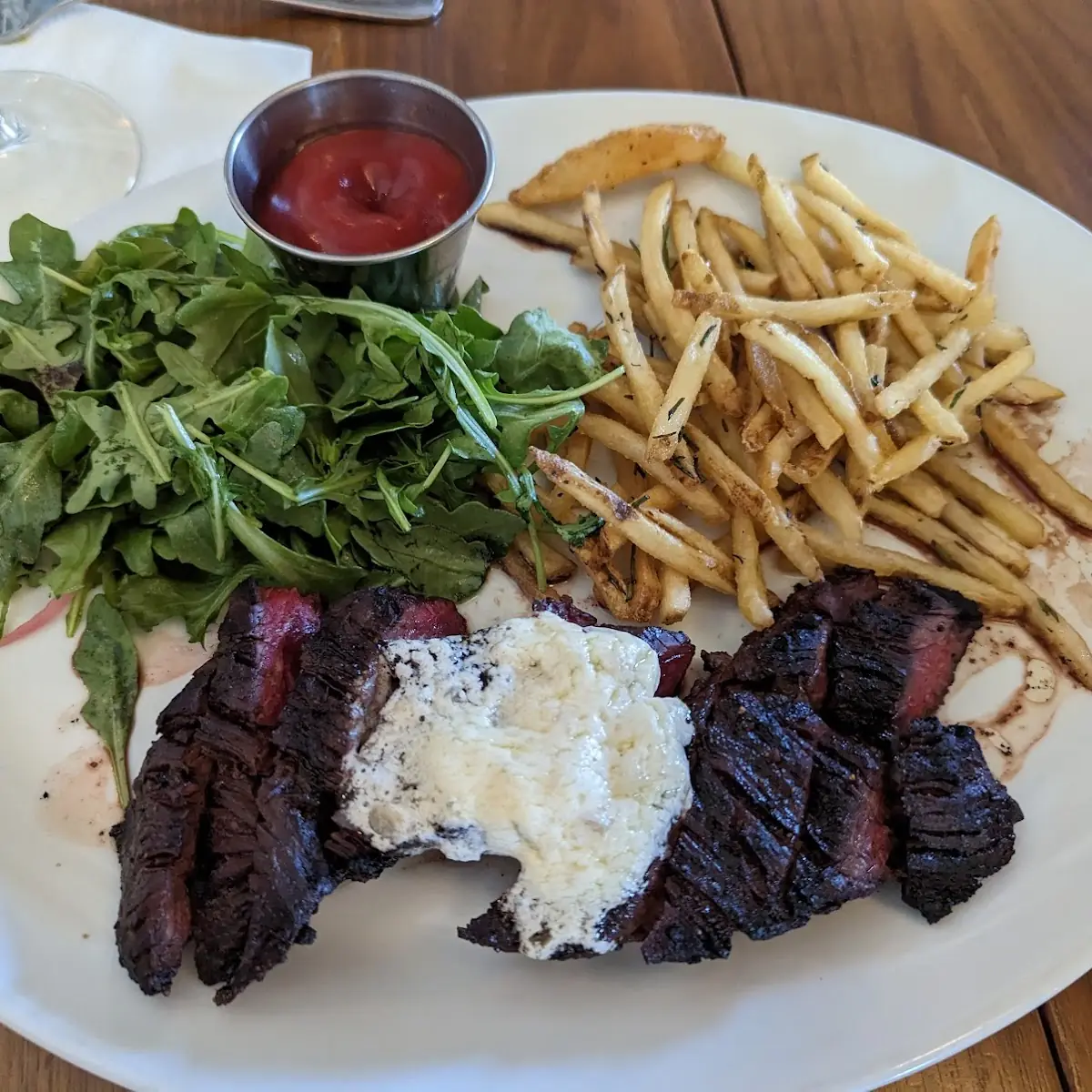 Hangar Steak Frites with Bone Marrow Butter