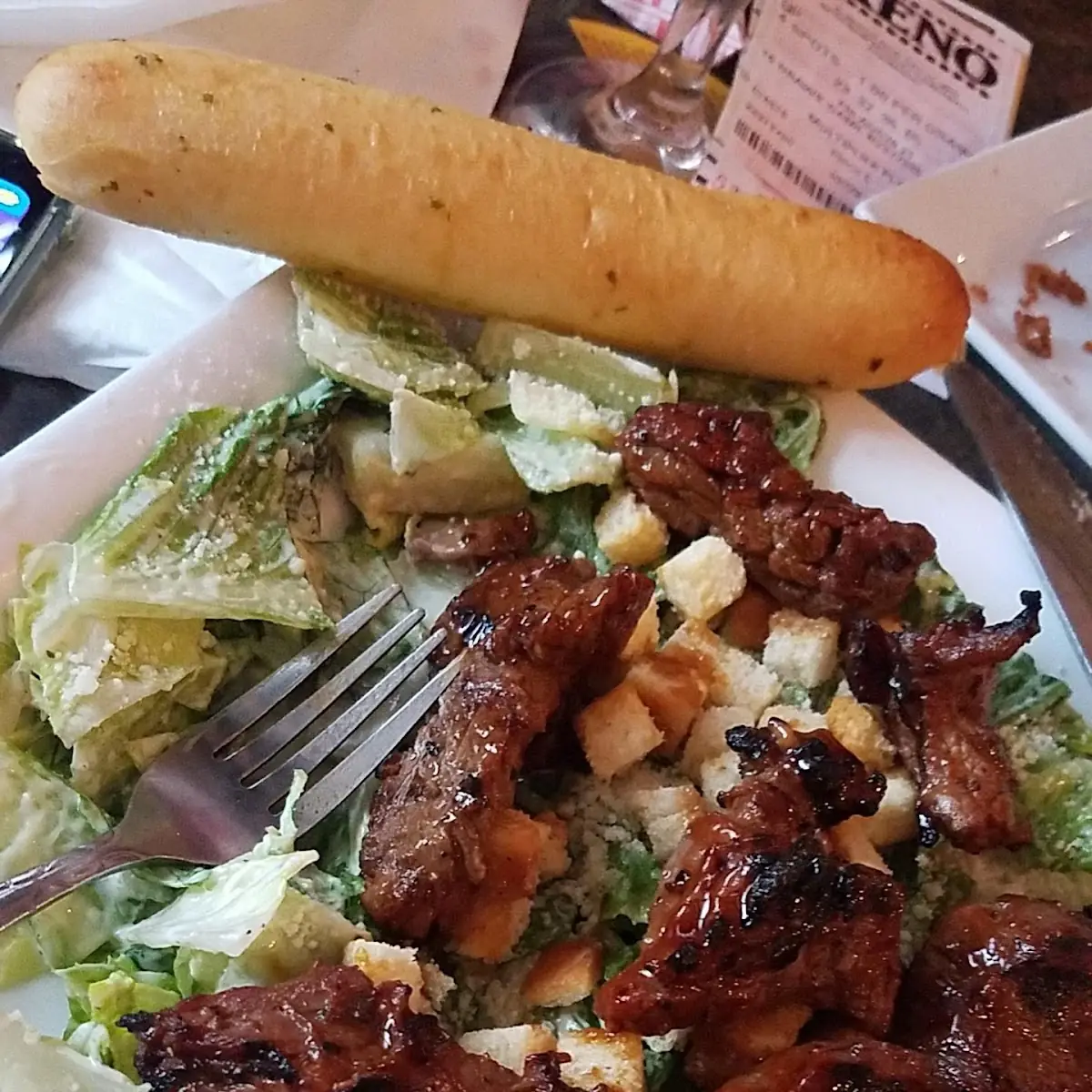 Teryaki Steak Tip Caesar Salad
