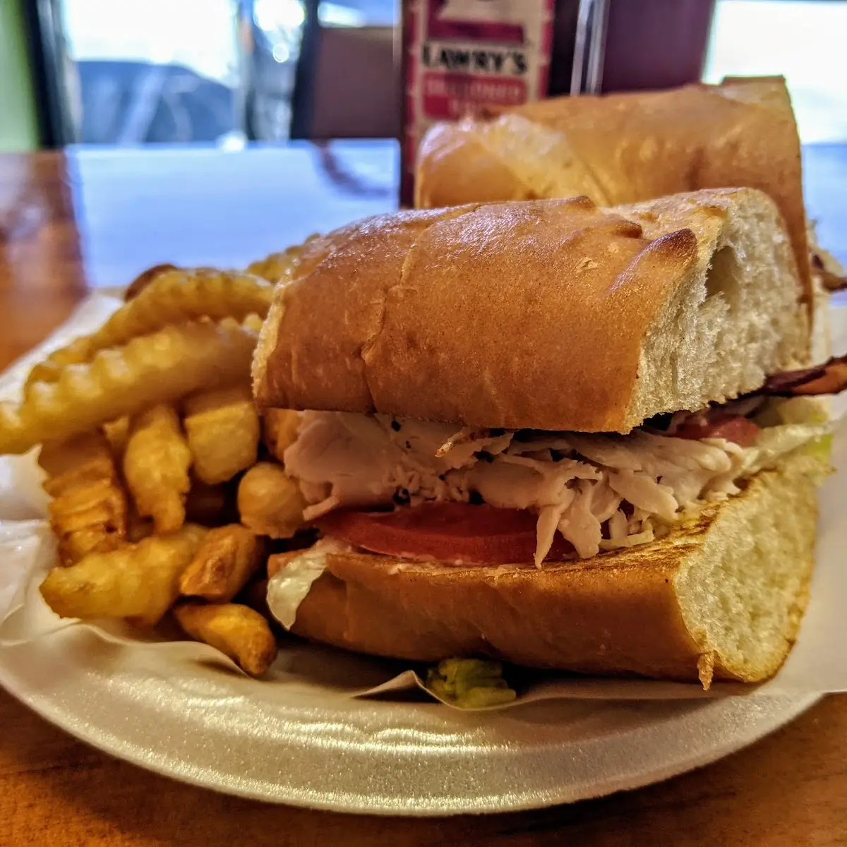Turkey Club Sub and Fries