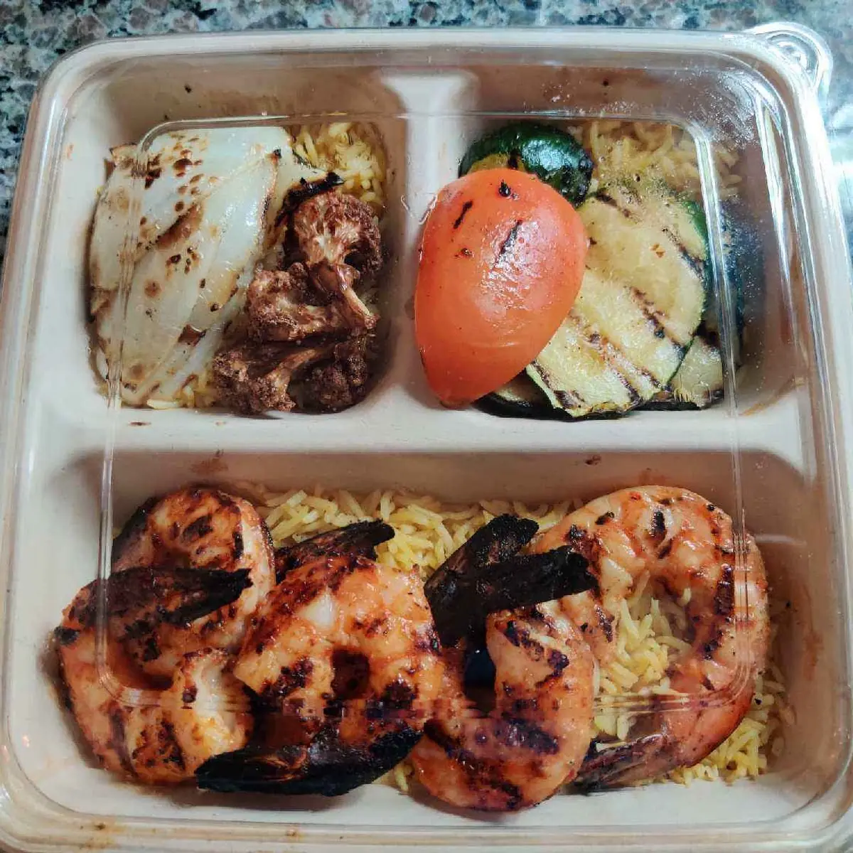 Grilled Shrimp over Rice