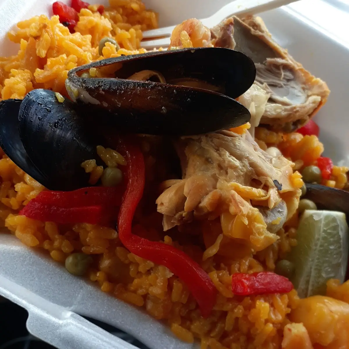 1. Seafood and chicken paella