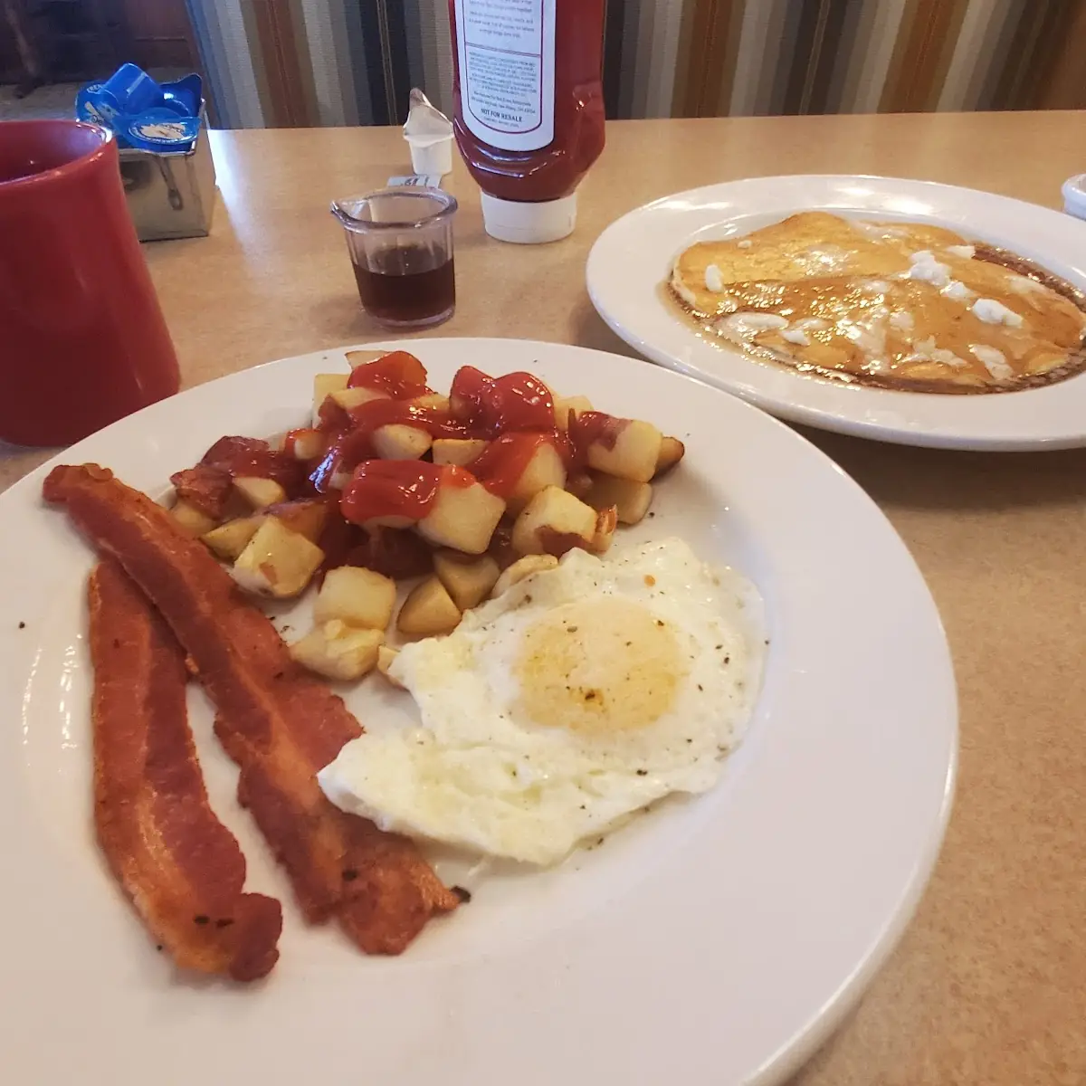 Breakfast Sampler with Pancake Instead of Toast