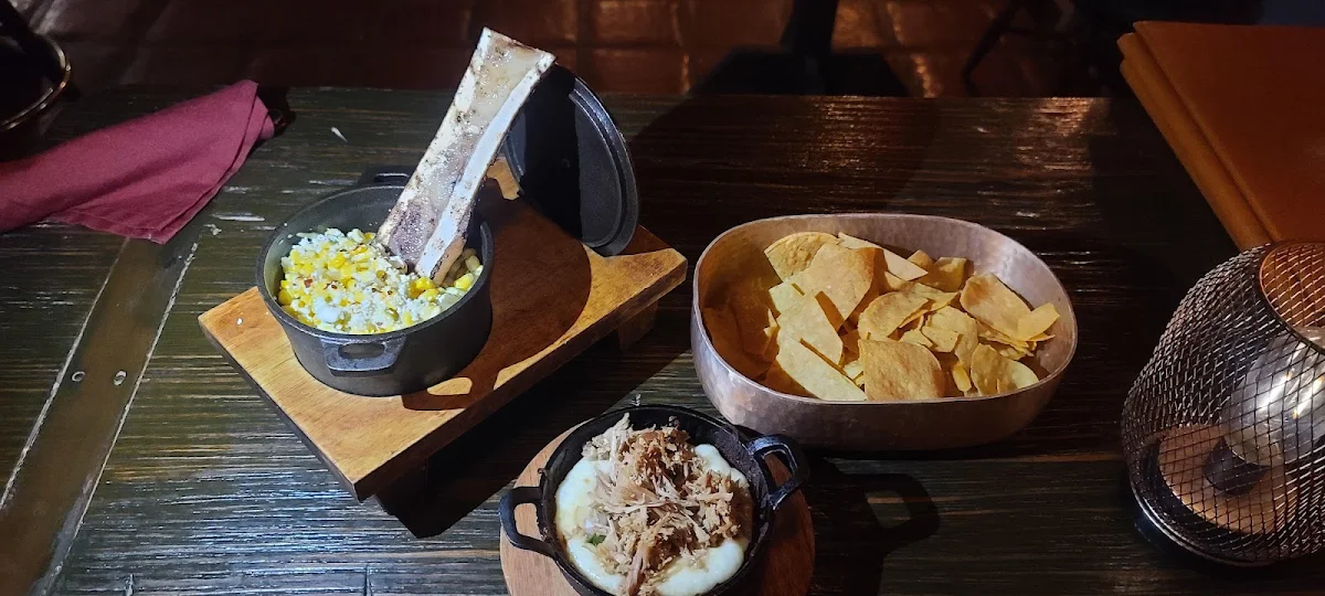 Bone Marrow Corn and Pulled Pork Nachos