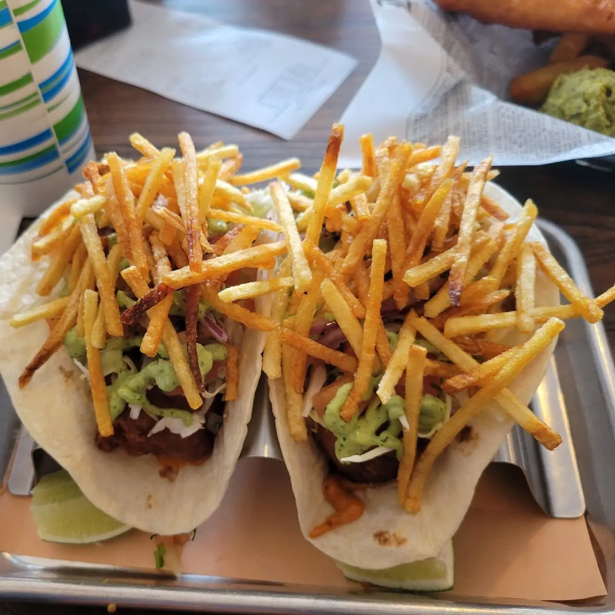 Fried Fish Tacos with Fries