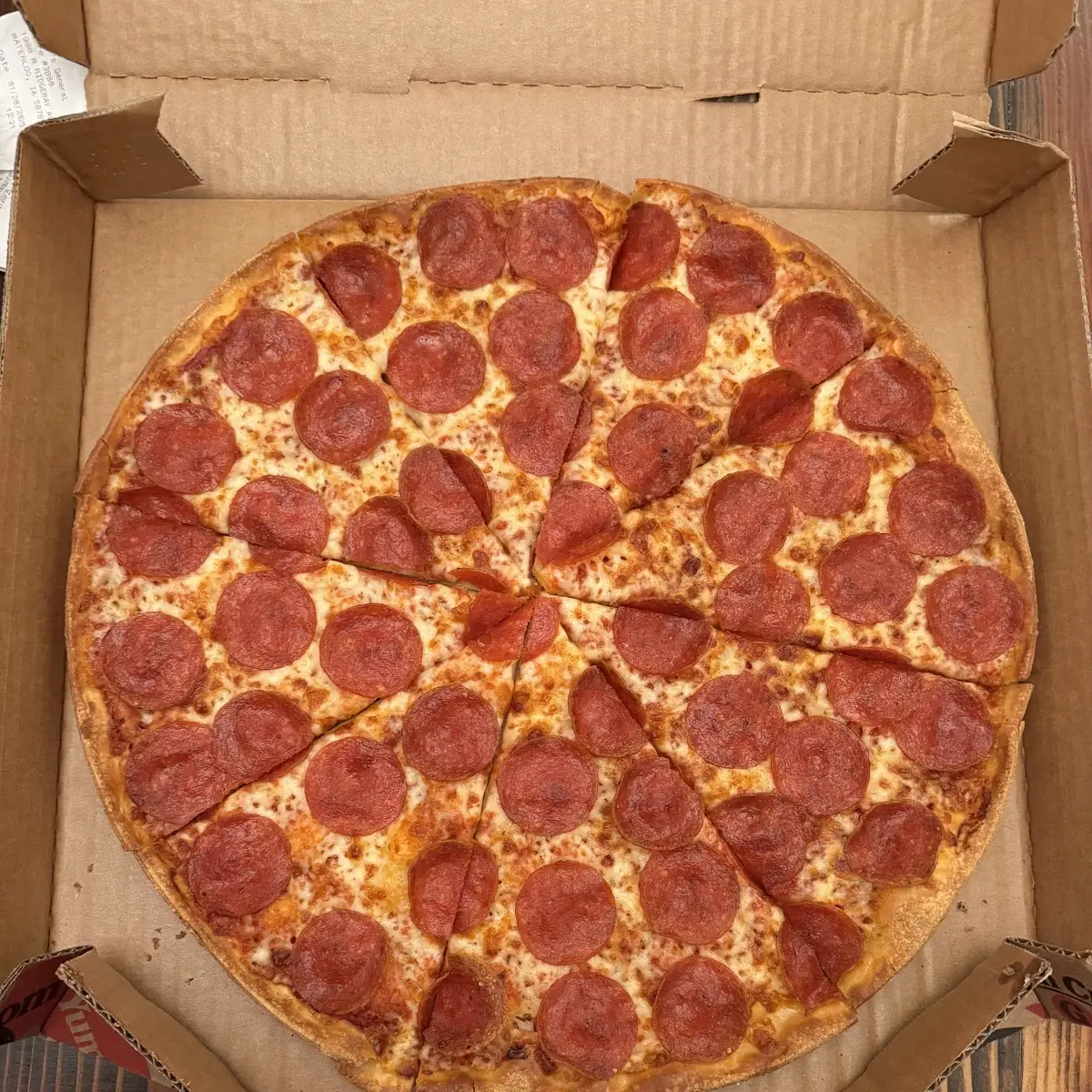 Large Thin and Crispy Pepperoni Pizza