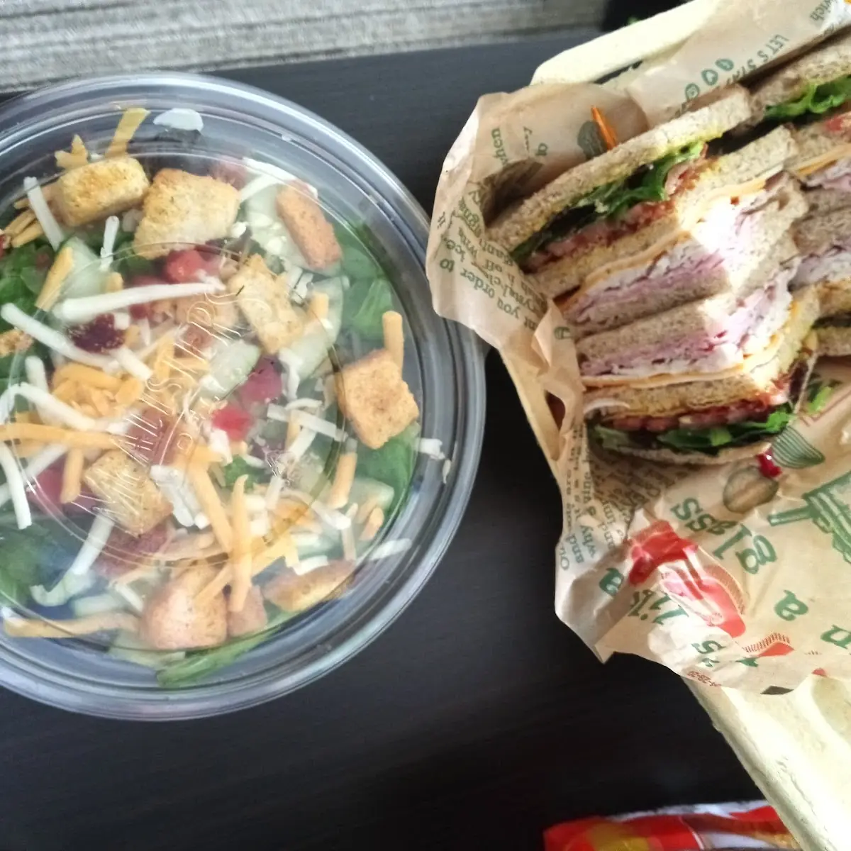 Club Sandwich and Side Salad