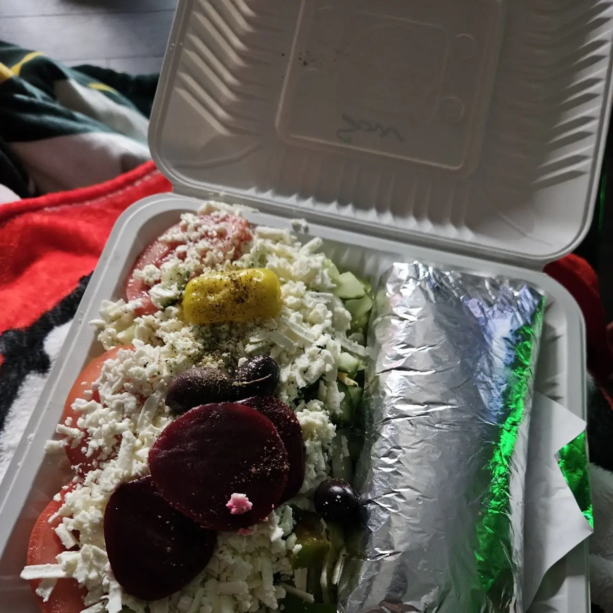 Souvlaki and Greek Salad, Nick The Greek - Riverside