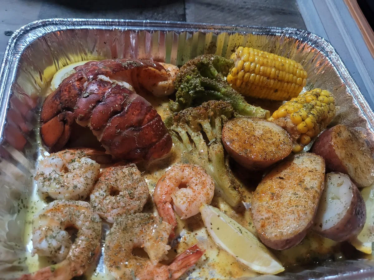 Shrimp and Lobster Tail Dinner